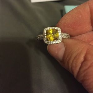 18k gold plated yellow crystal ring 6