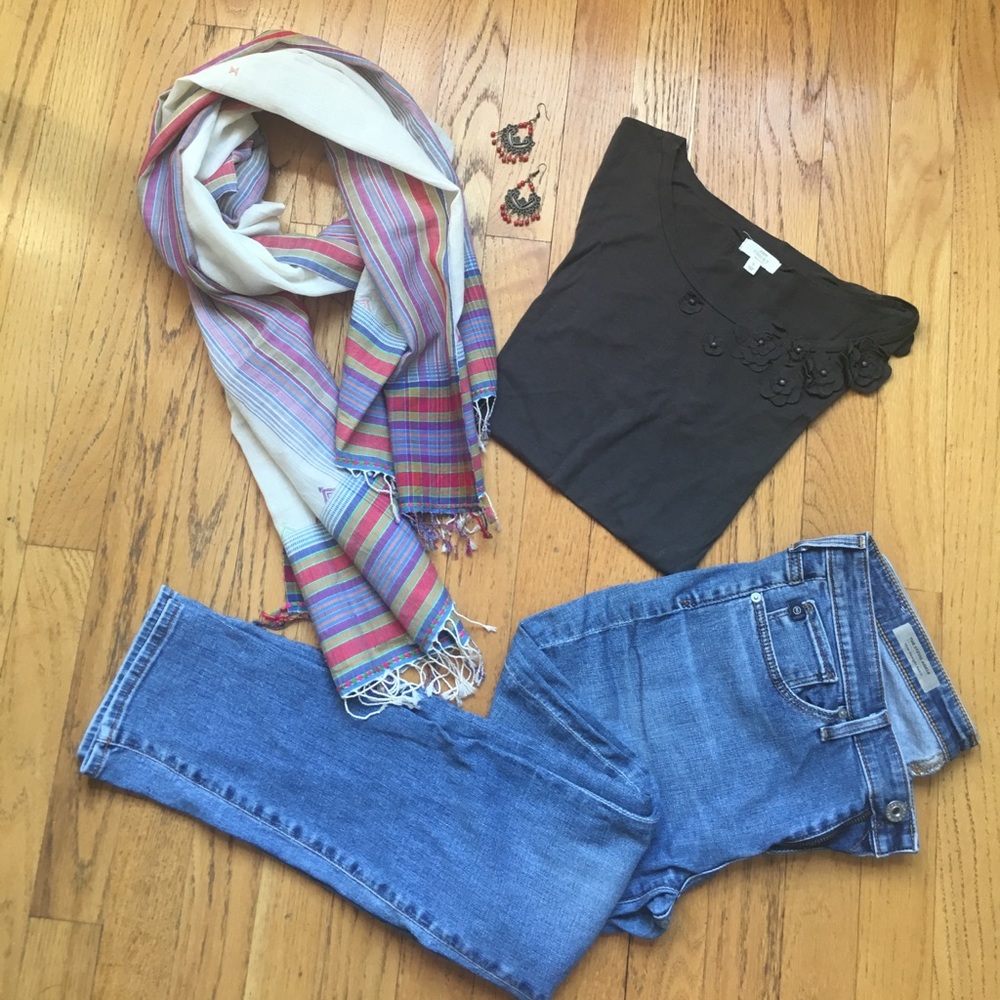 J Crew limited edition Tissue T with appliqués