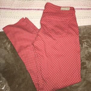 Orange polka dot AG jeans