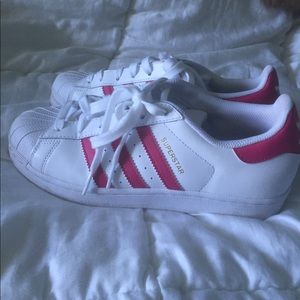 Pink adidas superstar shoes