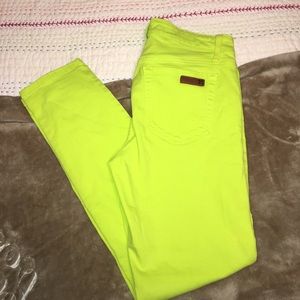 Joes lime green skinnies