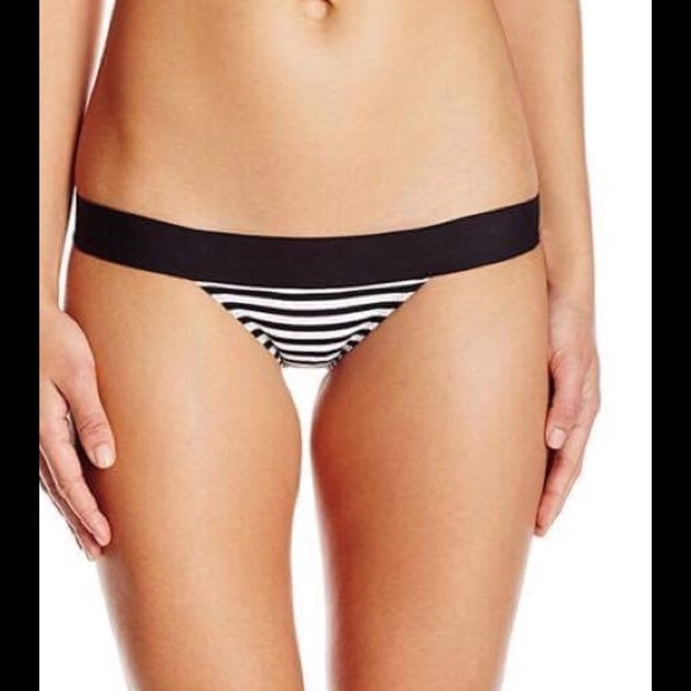 Kamalikulture black and white stripe banded bikini