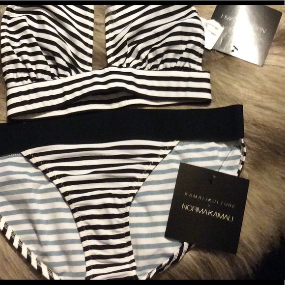 Kamalikulture black and white stripe banded bikini - Picture 4 of 6