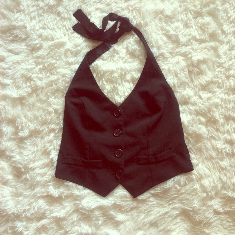 Black halter vest