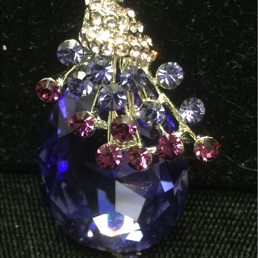 Swarovski Tanzanite pendant / enhancer 20x40mm