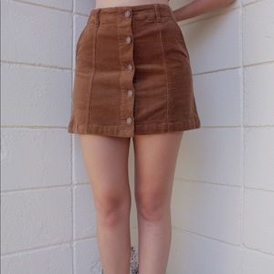F21 Brown Corduroy Skirt
