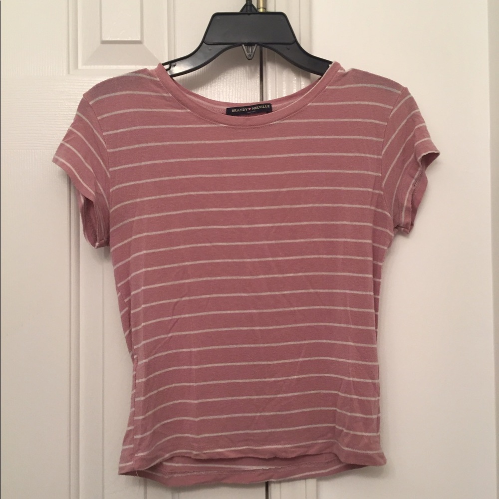 brandy melville pink striped sammy top