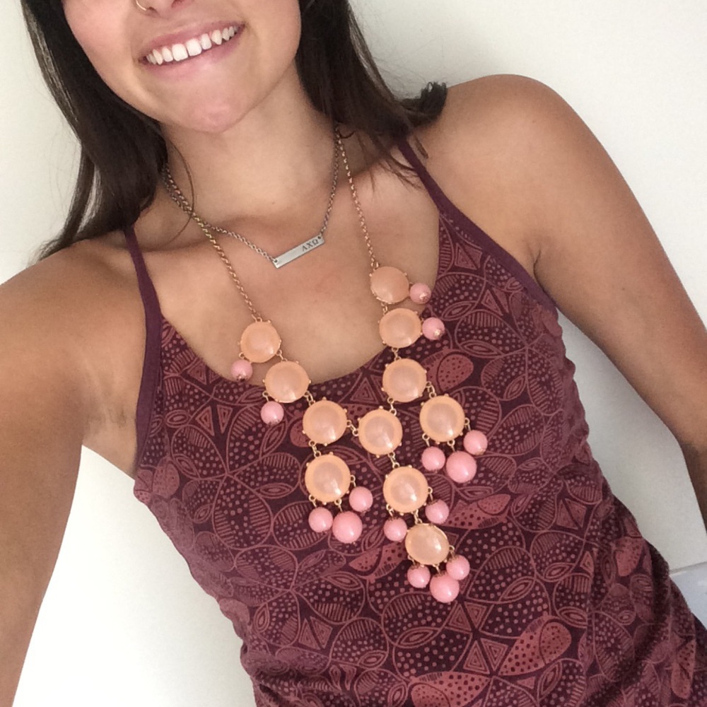 Two toned pink bubble necklace
