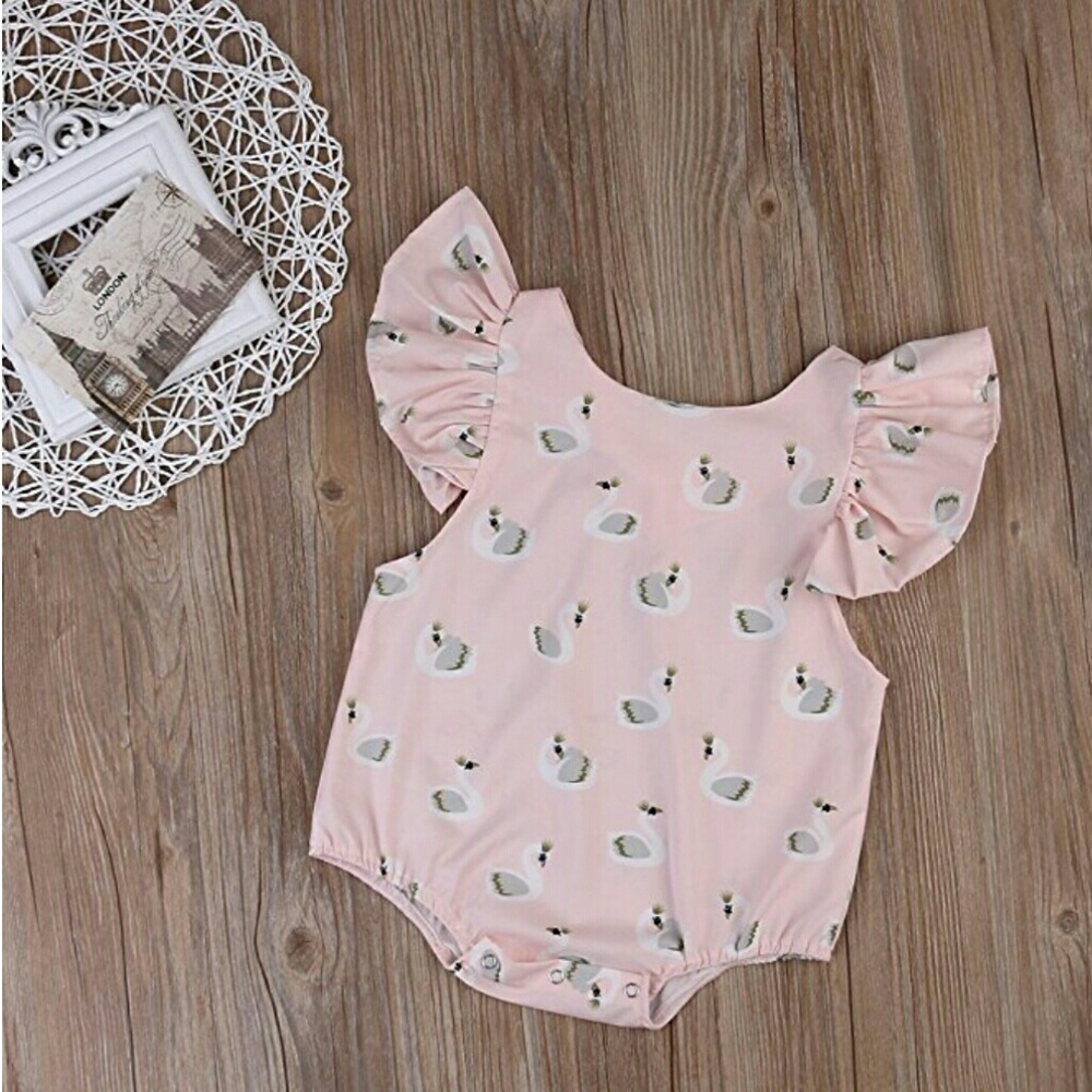Butterfly Sleeve Swam Romper