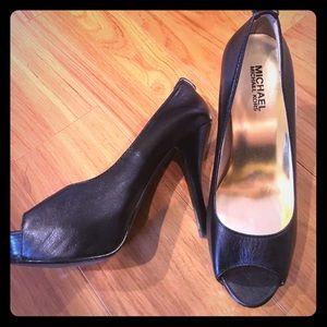 Micheal Kors black peep-toe heels