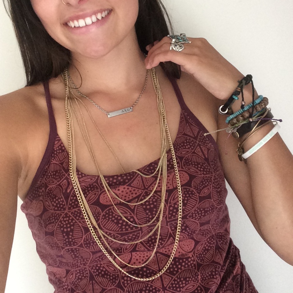 Simple gold multi-layer necklace