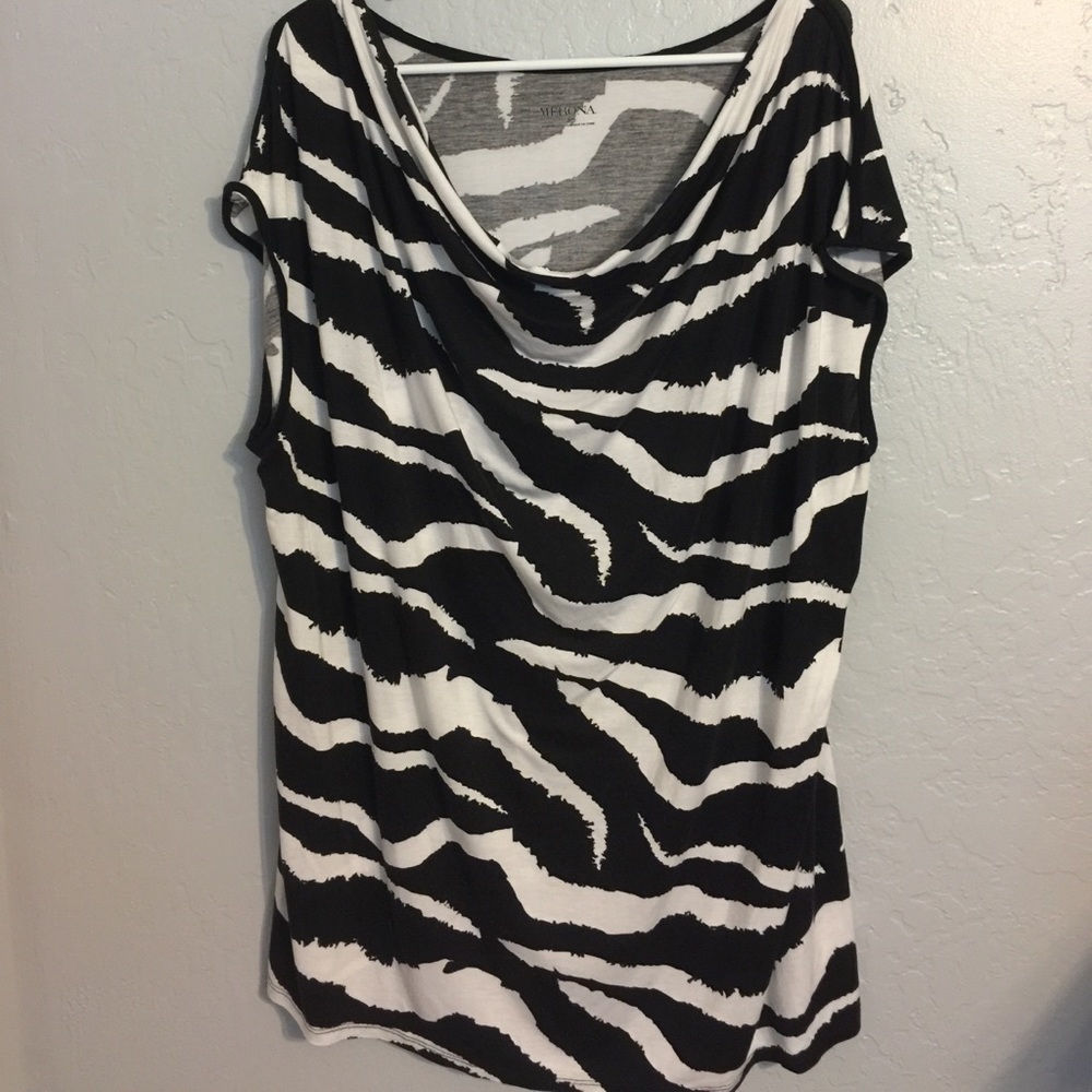 Zebra striped sleeveless top