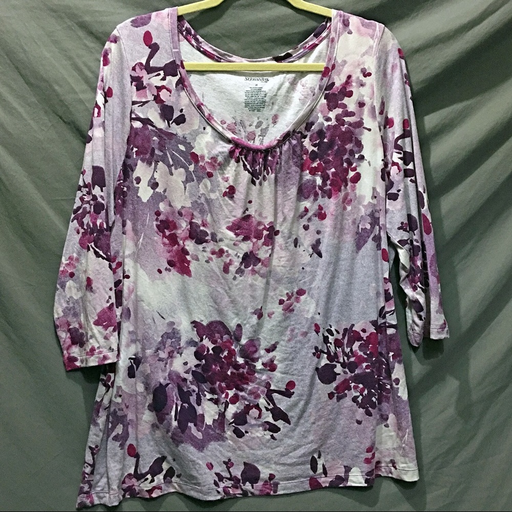 St. John’s Bay 2X Lovely Cotton Top Purples