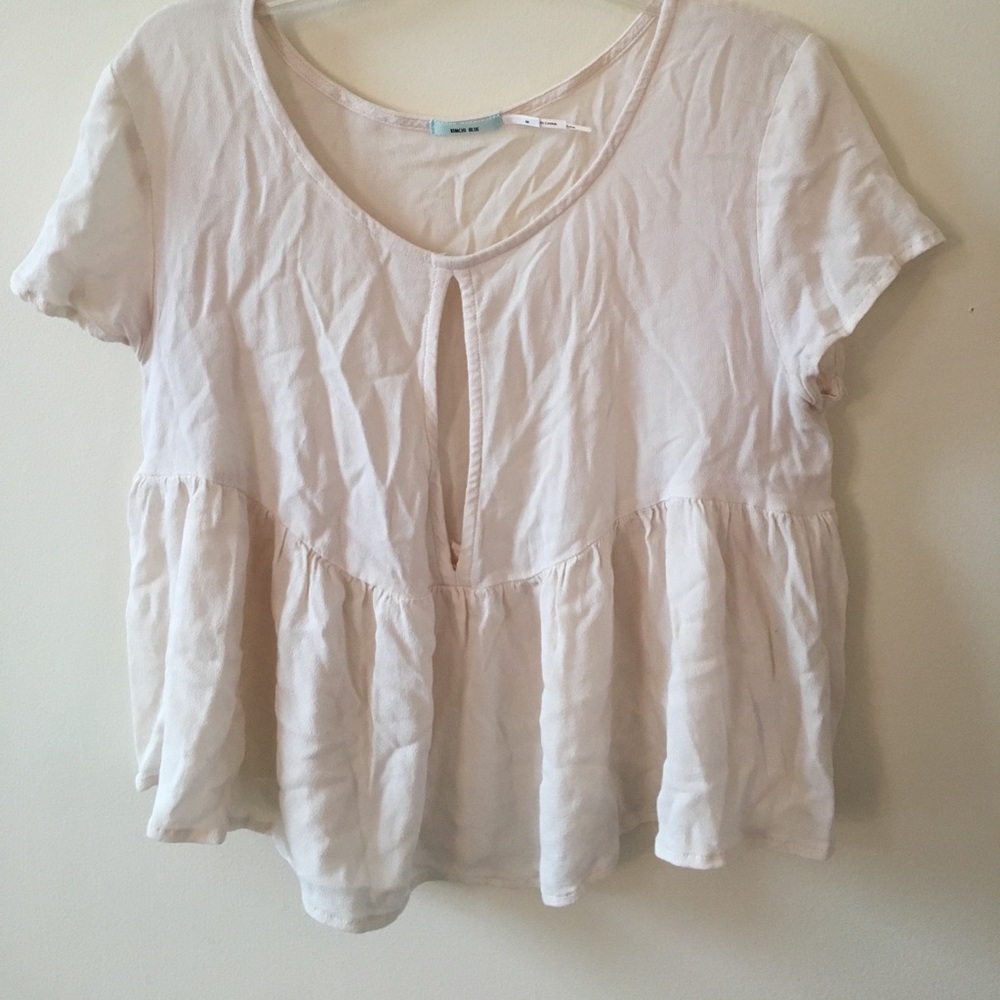 UO Kimchi Blue Baby Peplum top in cream