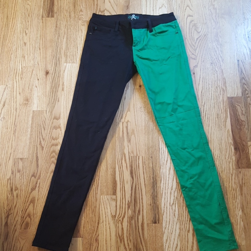 Black and green pants