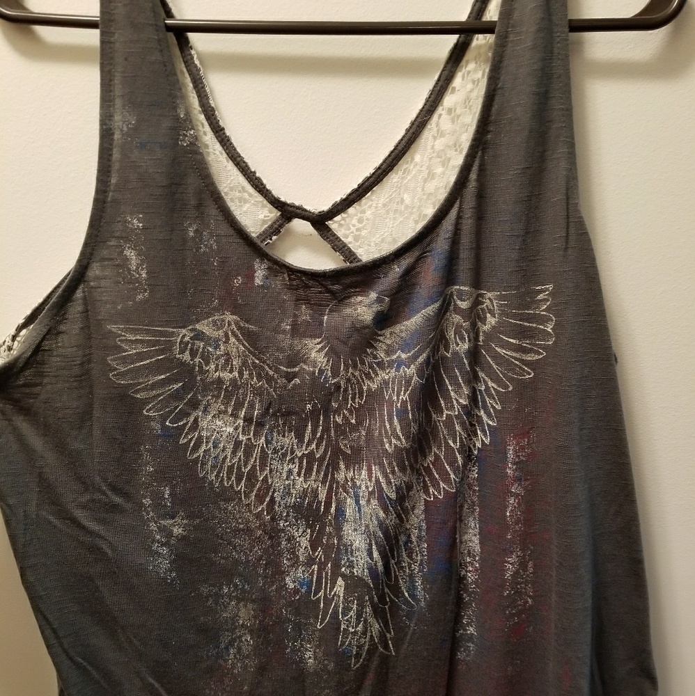 Maurices plus size grey eagle tank top