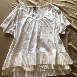 White ruffled J. Crew blouse