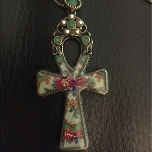 Michal Negrin Colorful Cross Necklace