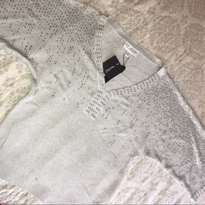 Embellished silver St. John Evening blouse