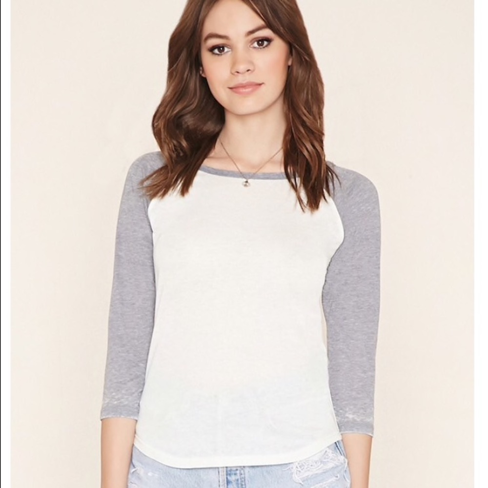 NWOT Grey Baseball Tee