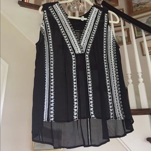 Chelsea flower black blouse