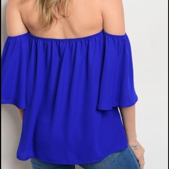 Royal Blue Off the Shoulder Top🎉 - Picture 3 of 3