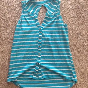 Blue button down shirt