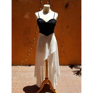 Black and White Asymmetrical Dress