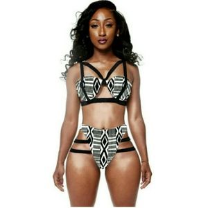 Modern Tribal inspired 2 piece swimsuit - bikini