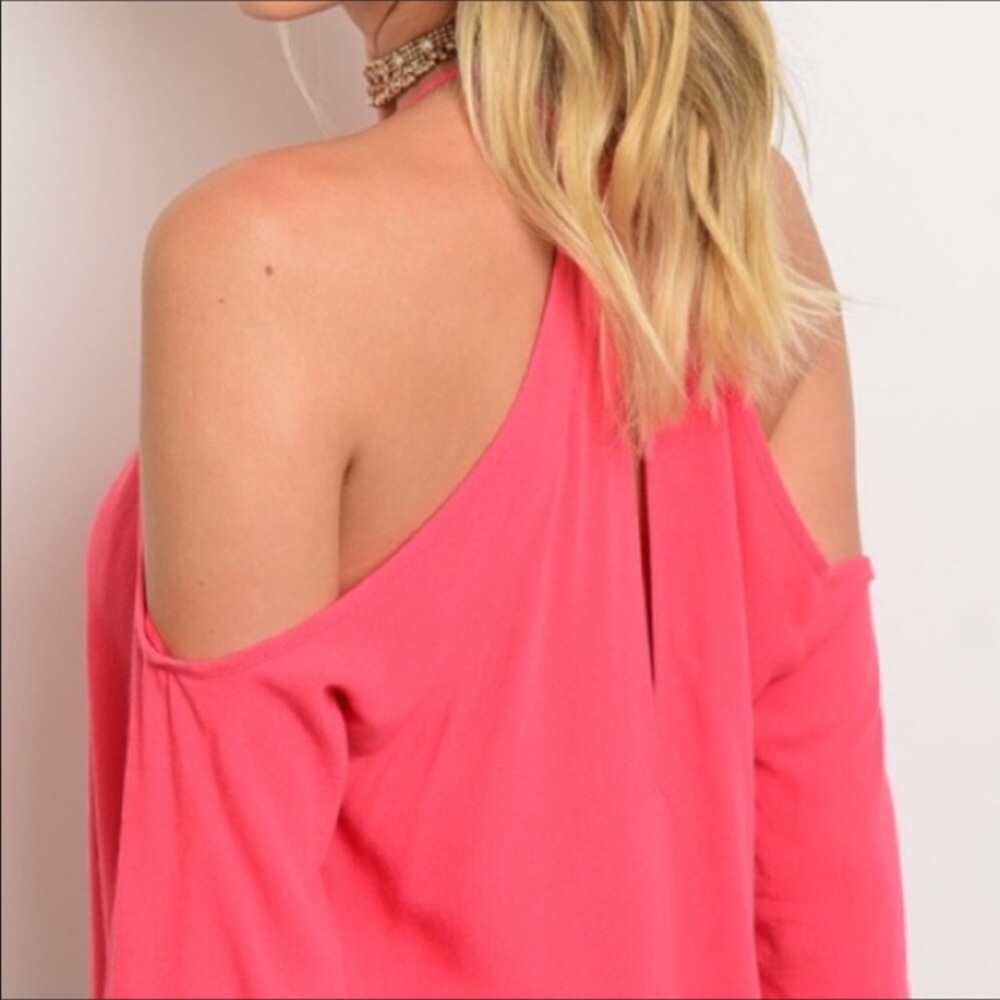 Coral Keyhole Cold Shoulder Top🌺 - Picture 4 of 4