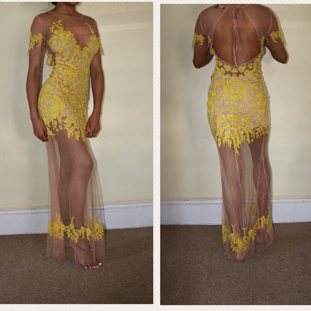 For Love and Lemons Yellow XS dress