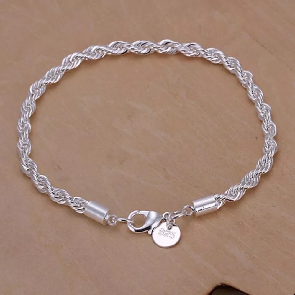 925 Silver rope bracelet