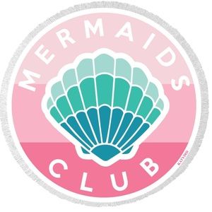 2 for $100! Mermaids Club Round Beach Towel
