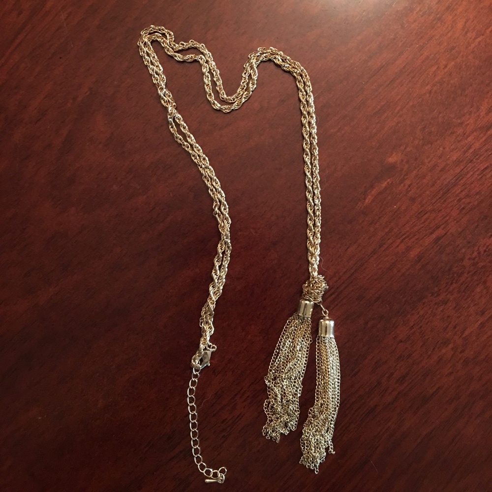 Long Gold tied necklace