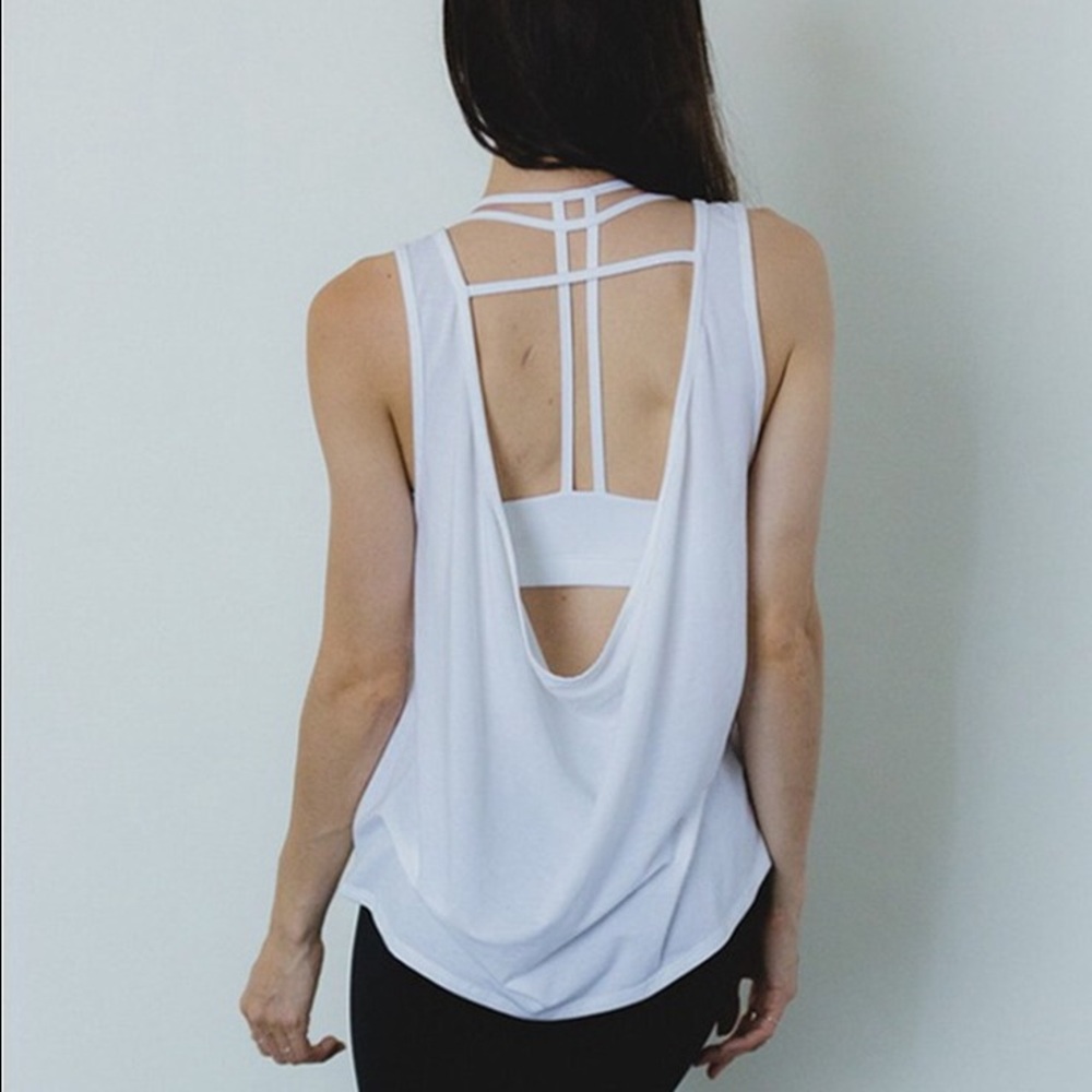Casual, Yoga, Gym, Cowl Back Tank Top