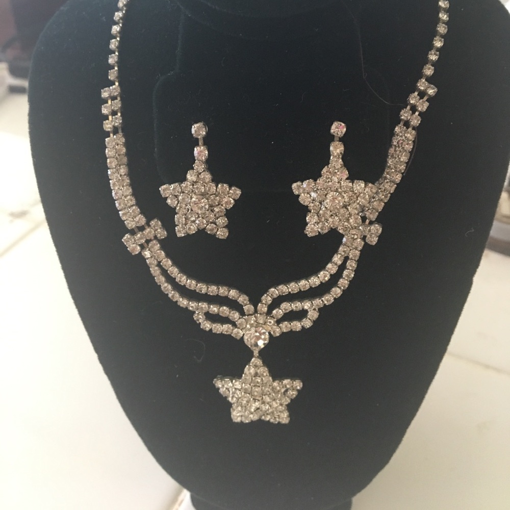 Crystal star necklace set