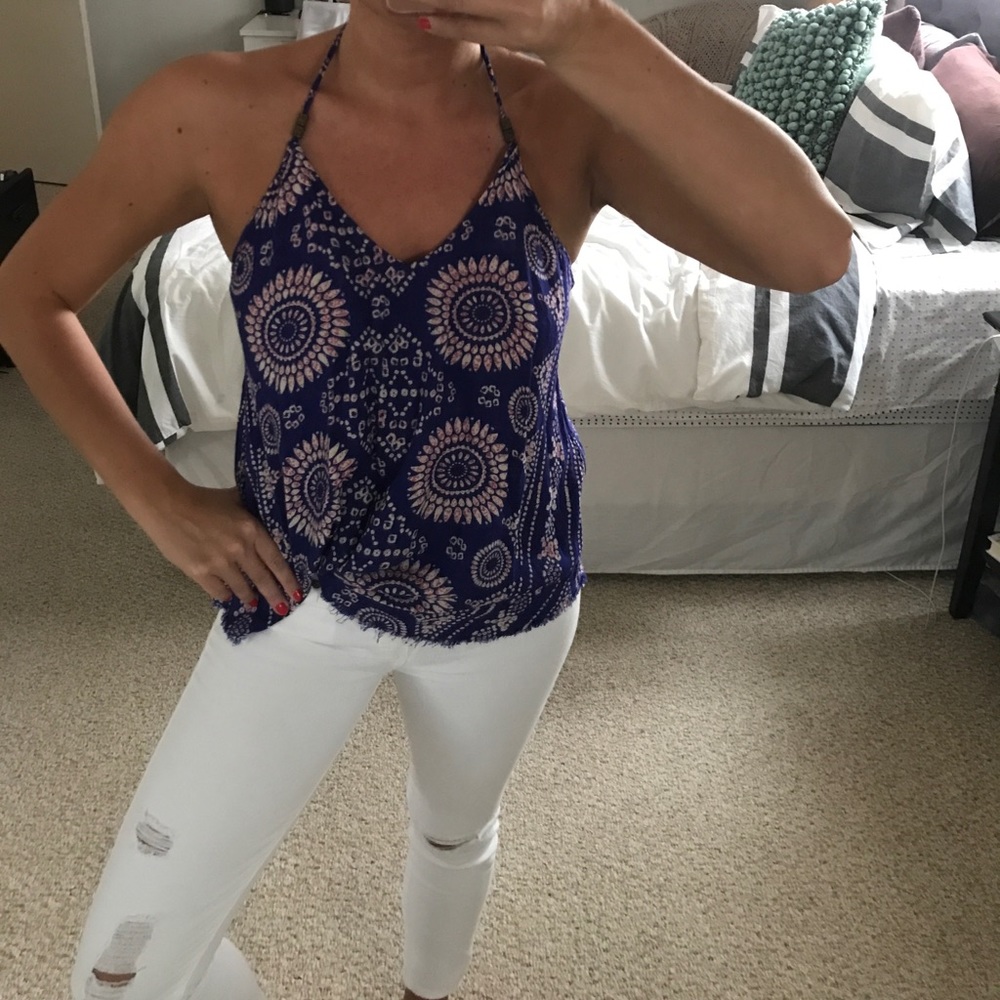 O'Neill halter style tank with bead detail