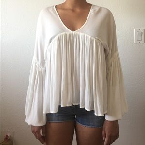 White Flowy Blouse