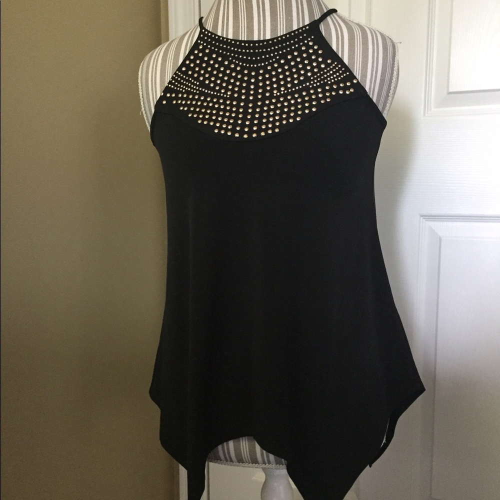 Black embellished top