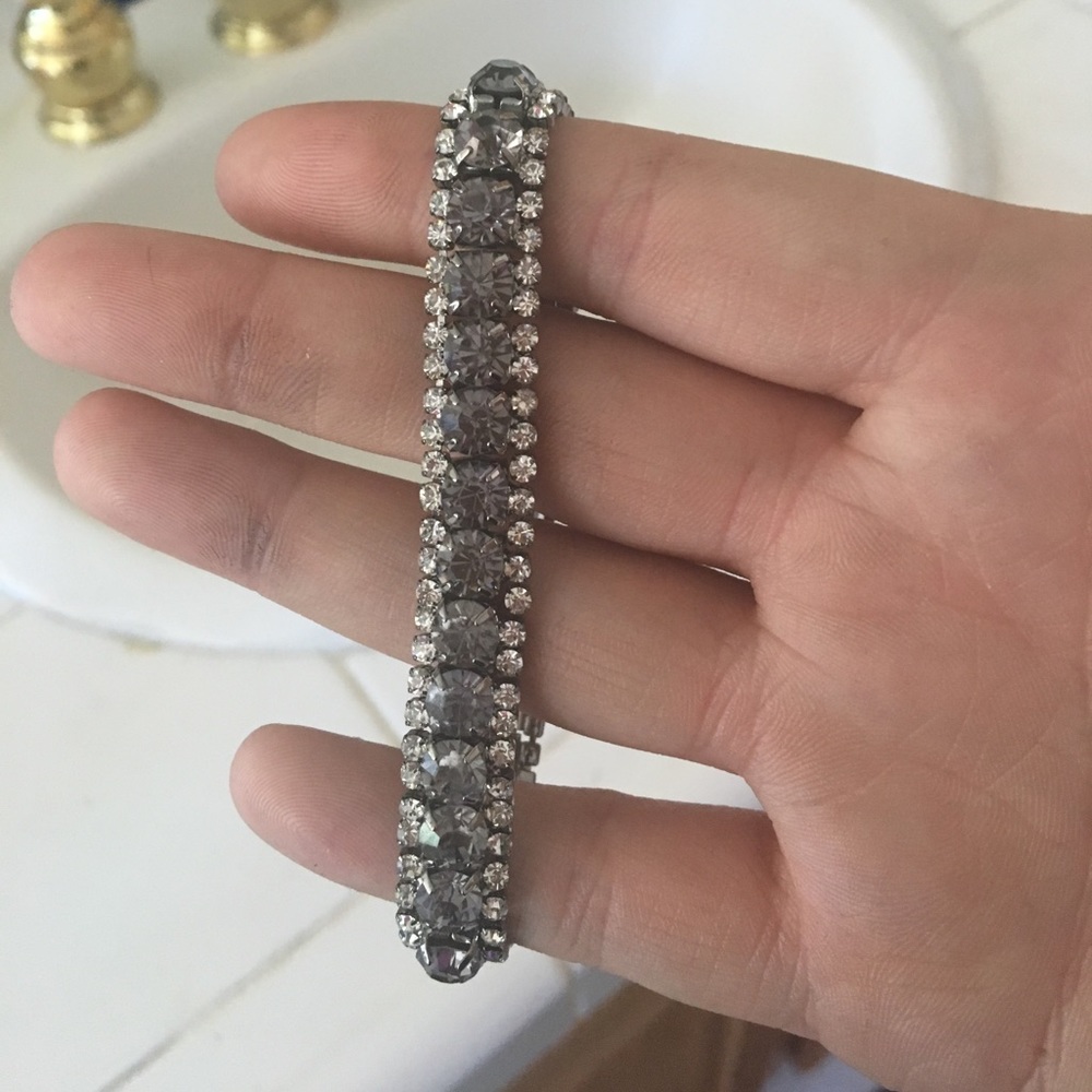 Grey and crystal bracelet