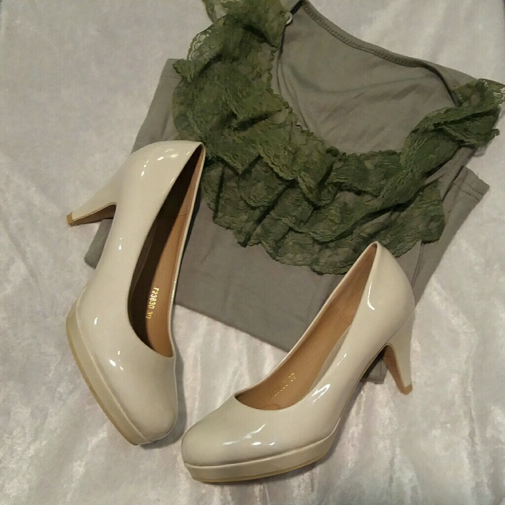 Cream Soft White Kitten Heels