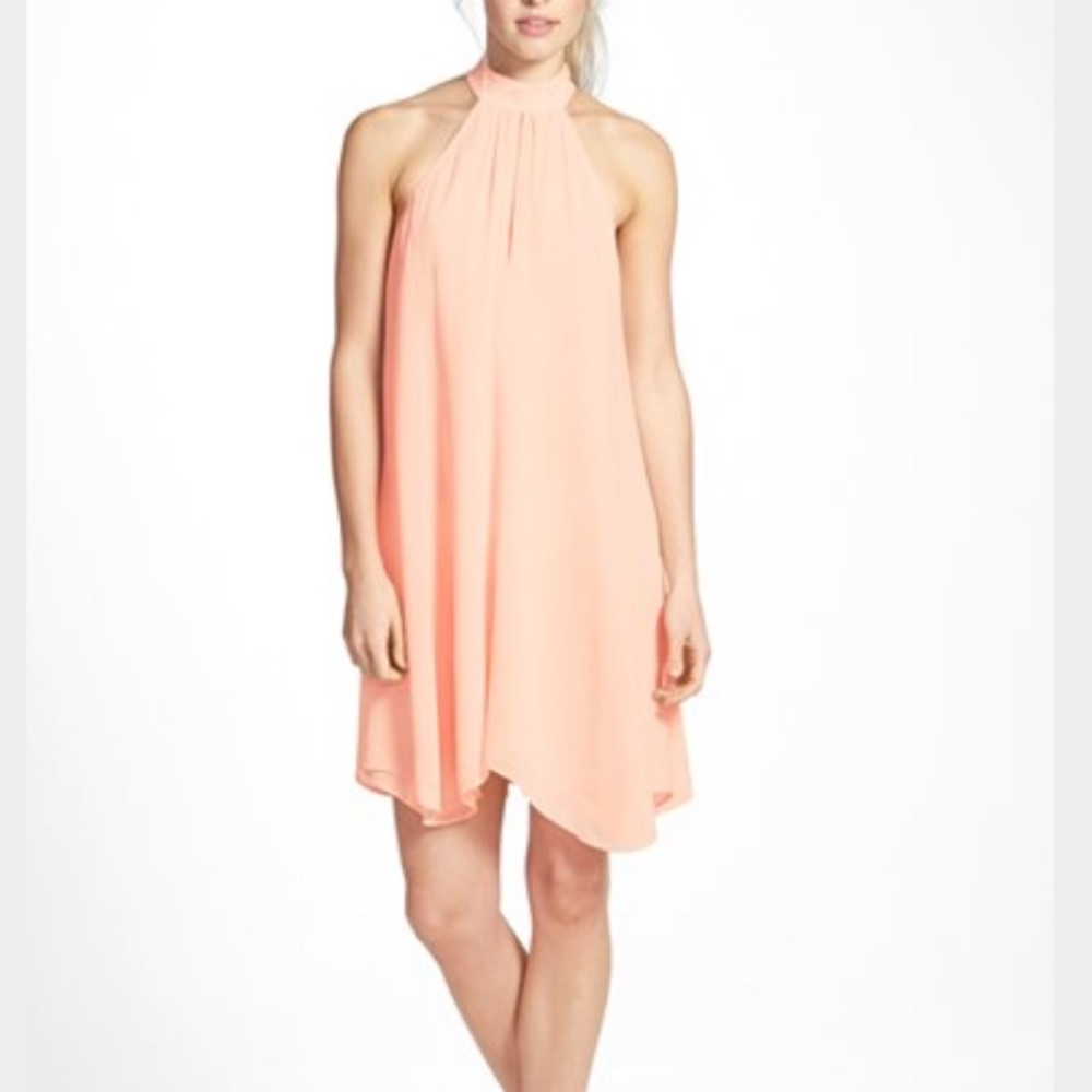 Tildon Halter A-line Dress, peach