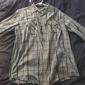 Beverly Hills Polo Club Blue Plaid Button-Down.