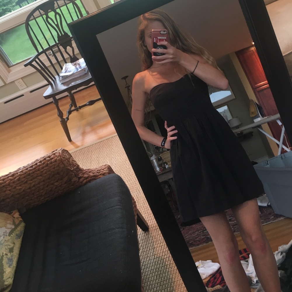 J Crew Petite Black Strapless Dress
