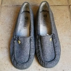 Roxy Grey Tweed Loafers 6🌿
