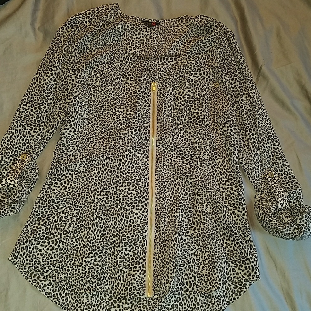 Cheetah print blouse