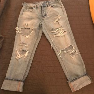 American Eagle distressed Tomgirl jeans.