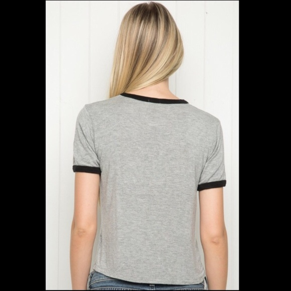 Grey Ringer Tee