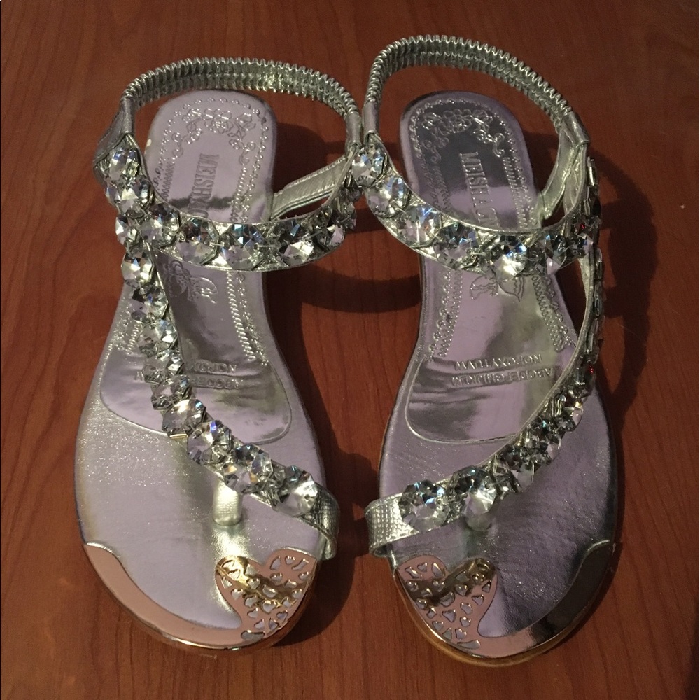 NWOT Silver Rhinestone Sandals