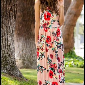 Blush Floral Maxi Dress